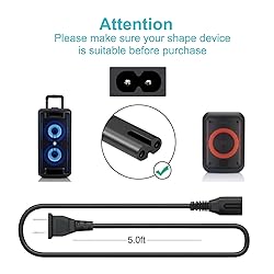 2 Pack 2 Prong AC Power Cord Fit for