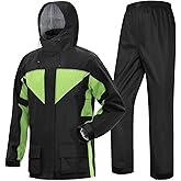 iCreek Motorcycle Rain Suit for Men and Women Waterproof Anti-storm Raincoat High Visibility Rain Gear