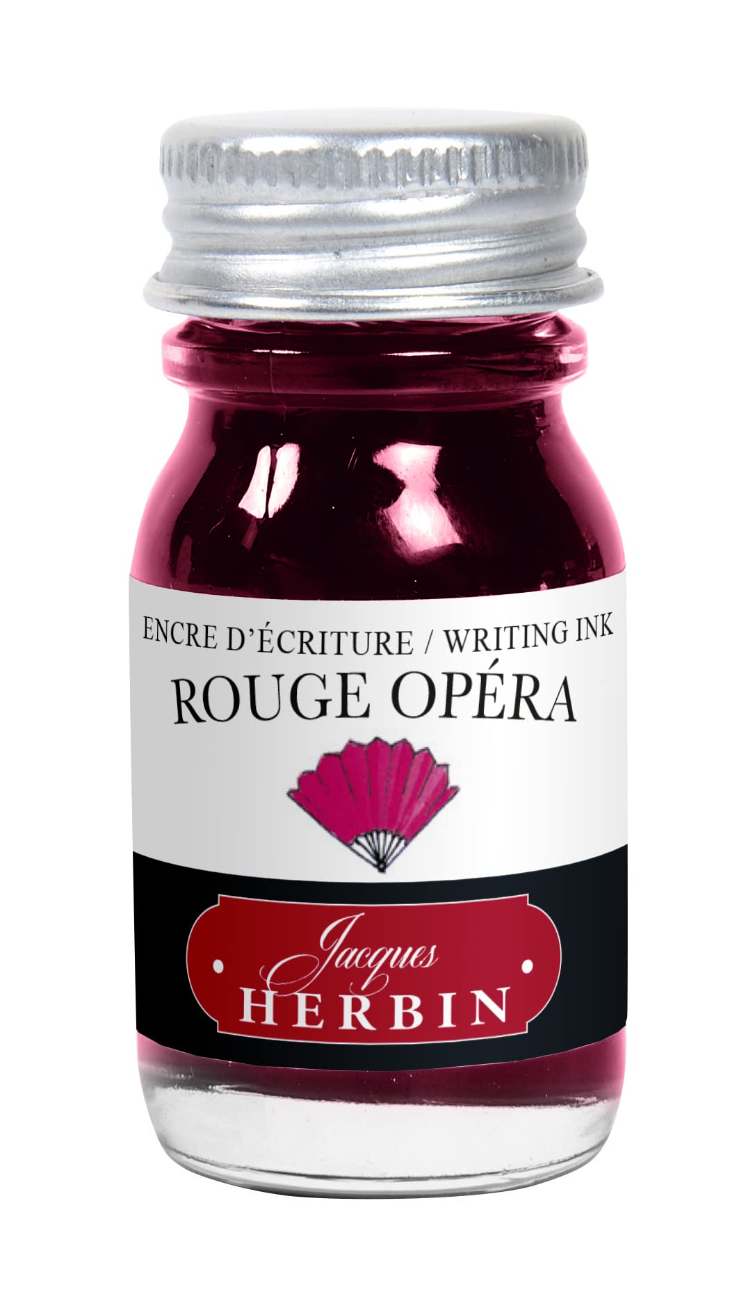 Jacques Herbin 11568T - Writing and drawing ink - Fountain pens and rollerball pens - Rouge opera/ Opera red colour - 10 ml - Made in France - Calligraphy