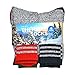 Eco Friendly Heavy Weight Recyled Cotton Winter Thermal Boot Socks 4 Pair (9-11, Multi Stripe)