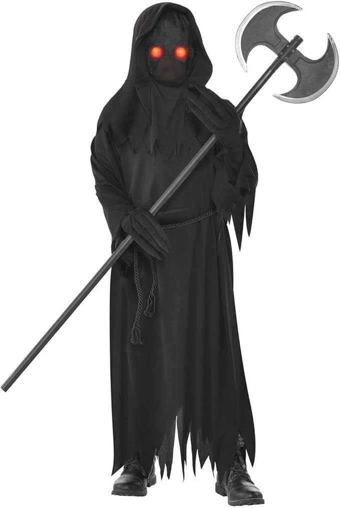 Amscan 9904730 Kinderkostum Sensenmann Schwarze Robe Gurtel Maske Und Handschuhe Grim Reaper Karneval Mottoparty Halloween Amazon De Bekleidung