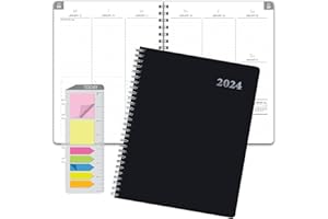 GLOBAL PRINTED PRODUCTS 2024 Planner 8.5"x11" Monthly & Weekly - 14 Months (November 2023 Through December 2024) - Professional, Simple, Easy-to-Use Design. Black Vinyl Cover for Extra Protection