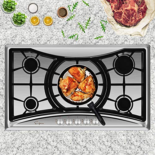Empava 36 in. Gas Stove Cooktop with 5 Italy Sabaf Sealed Burners NG