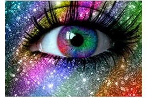 VIGEGU Cross Stitch Kit for Adults - DIY Eye Needlepoint Kit, Counted Embroidery Patterns, 8x5 inches, Floral Design, 10 Pieces, Decorative