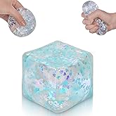 Puffwize Ice Cube Squishy Toy, Sensory Fidget Toys for Stress and Anxiety Relief, Slow Rise Squishy Cube for Kids and Adults, 1.98 Inch Green Snowflake Crush Ice