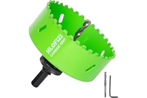 HLOFIZI 4-1/8 Inch Carbide Grit Hole Saw for 4 Inch Recessed Lights, Dryer Vent Hole, Cutting Through Stucco, Ceiling Old Plaster, Drywall, Cement Board with 1-1/2" Depth, Up to 6X Faster