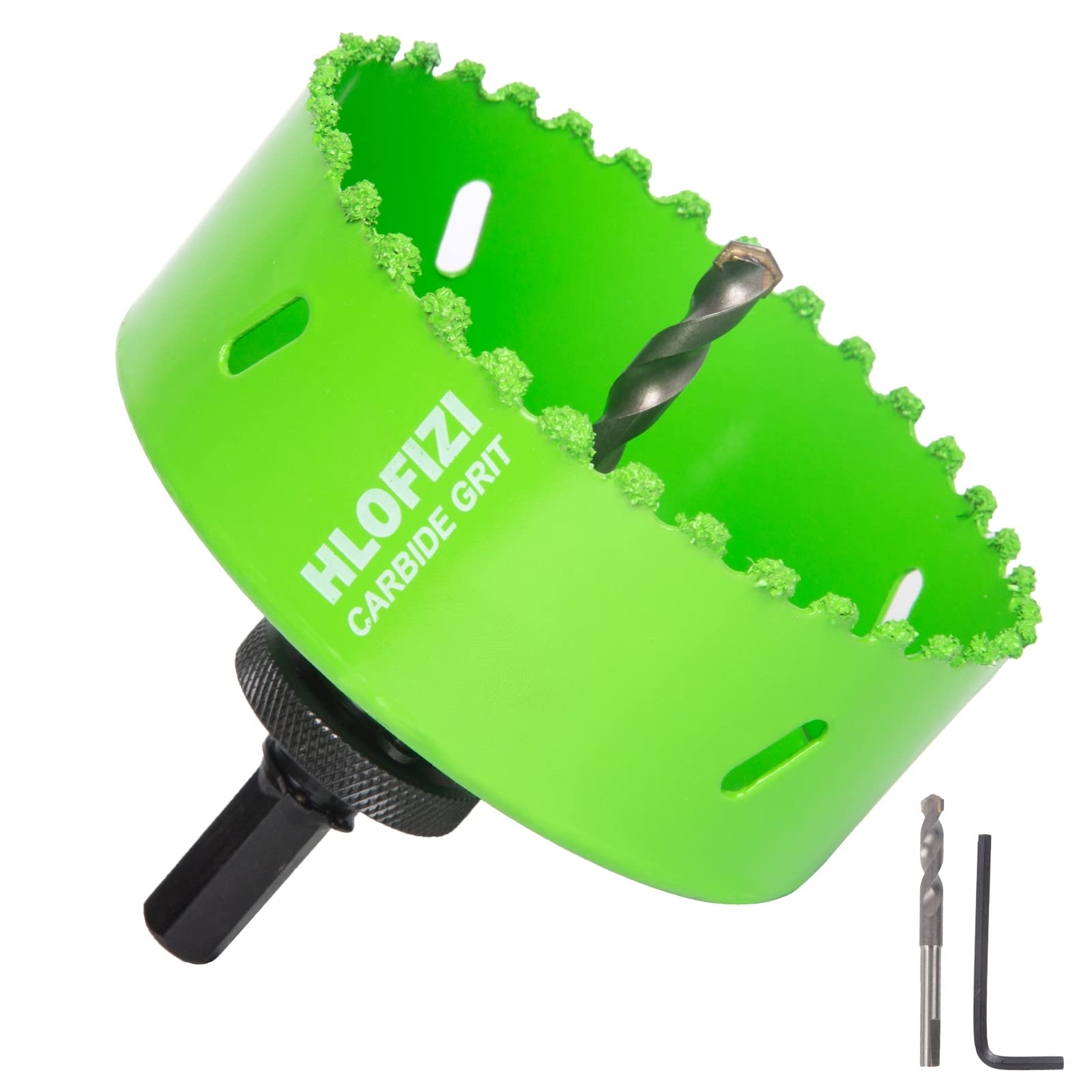 Photo 1 of HLOFIZI 4-1/8 Inch Carbide Grit Hole Saw for 4 Inch Recessed Lights, Dryer Vent Hole, Cutting Through Stucco, Ceiling Old Plaster, Drywall, Cement Board with 1-1/2" Depth, Up to 6X Faster