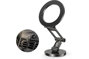 Syncwire Fits MagSafe Car Mount for Car Dash&Tesla Screen[All-Metal] Magnetic Phone Holder, [Flexible Three-axis]360° Rotation Car Mount Strong Magnets Car Phone Holder for iPhone 17 16 15 14 Pro Max