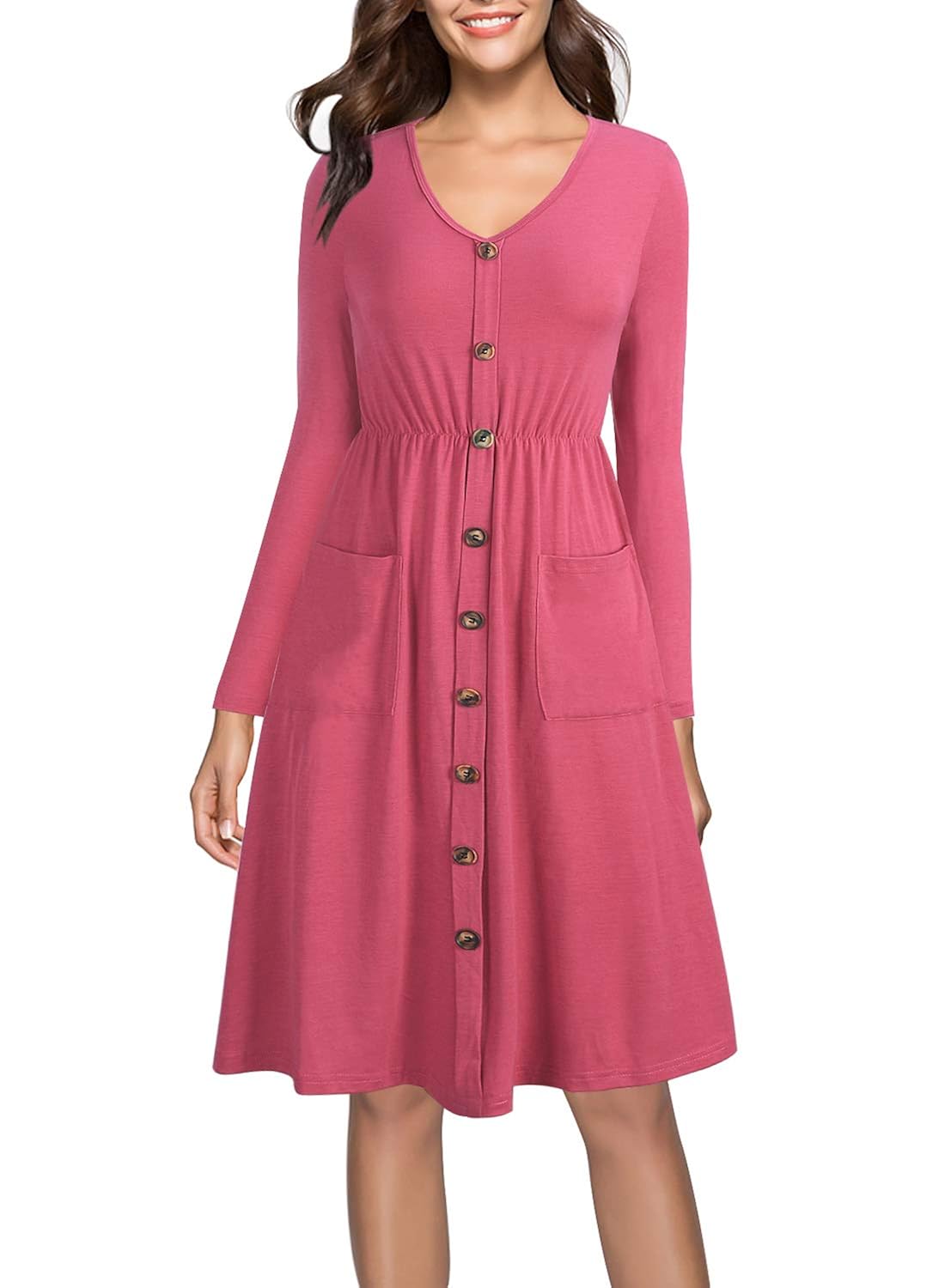 dark pink midi dress