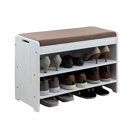Amazon Com Ycsd Solid Wood Shoe Rack 2 Tier Shoe Bench And Cotton