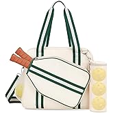 Movker Pickleball Tote Bag for Women Men with Paddle Cover Pocket External Ball Bag and Adjustable Shoulder Strap Fence Hook