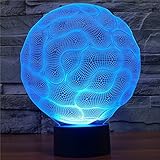 YANGHX 3D illusion Lamp 3D Brain illusion Light 100~240v Night 7 Color change LED desk table light lamp (Color: Multicolor)