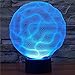 YANGHX 3D illusion Lamp 3D Brain illusion Light 100~240v Night 7 Color change LED desk table light lamp (Color: Multicolor)