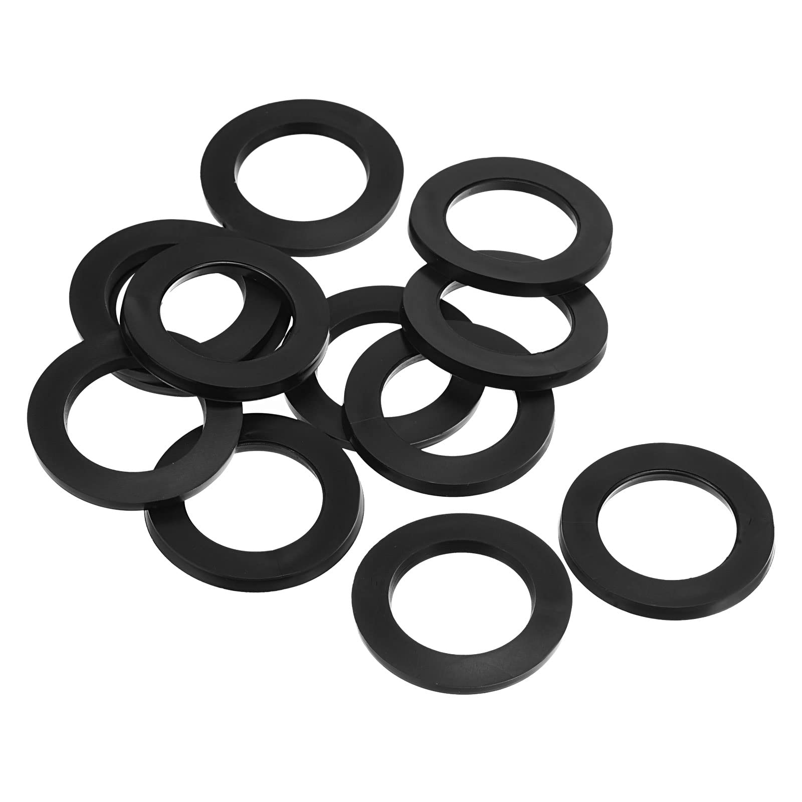 PATIKIL M20 Rubber Flat Washer, 12 Pack 20mm ID 30mm OD 2.5mm Thick Sealing Spacer Gasket Ring for Faucet Pipe Water Hose Fastener Bolt, Black — image 1