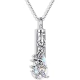 Rose Urn Necklace for Ashes Sterling Silver Rose Cremation Necklace for Ashes Rose Keepsake Memorial Jewelry for Women