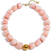 Mchic Colorful Beaded Choker Necklace for Women: Boho Large Square Acrylic Beaded Necklace Stainless Steel Adjustable Surfer Beach Strand Necklces Summer Handmade Jewelry Gift for Women