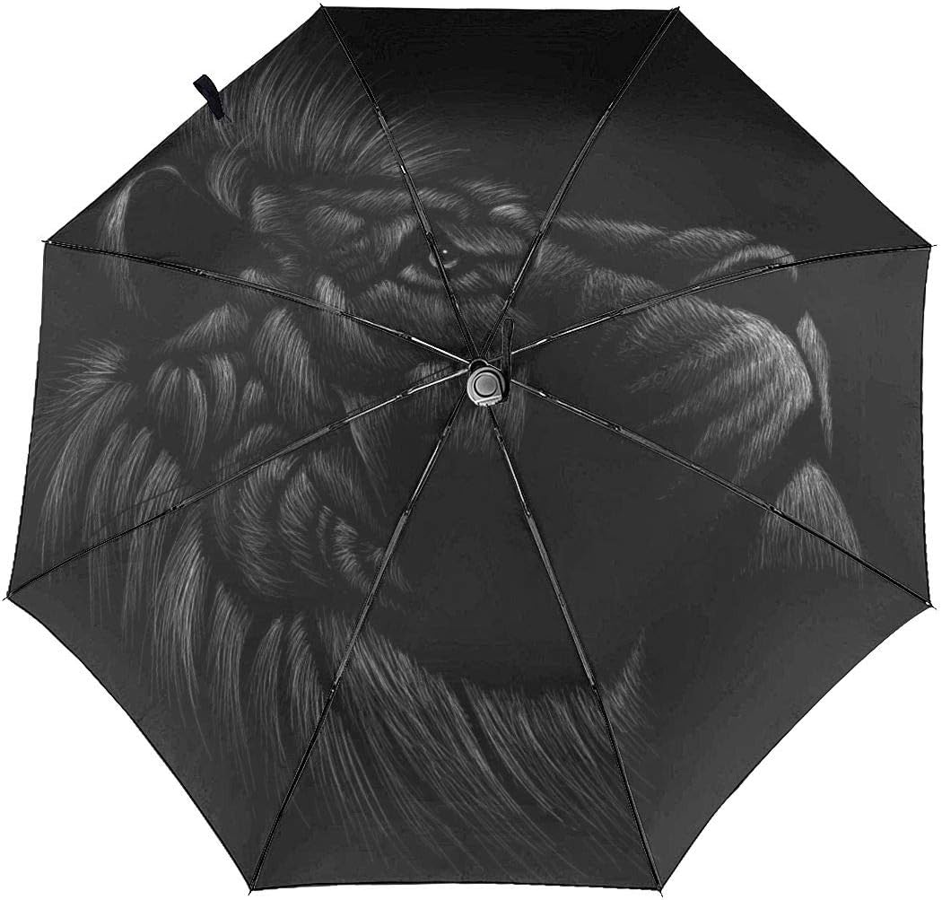 Hunting Style Lion Automatic Folding Umbrella Auto Open