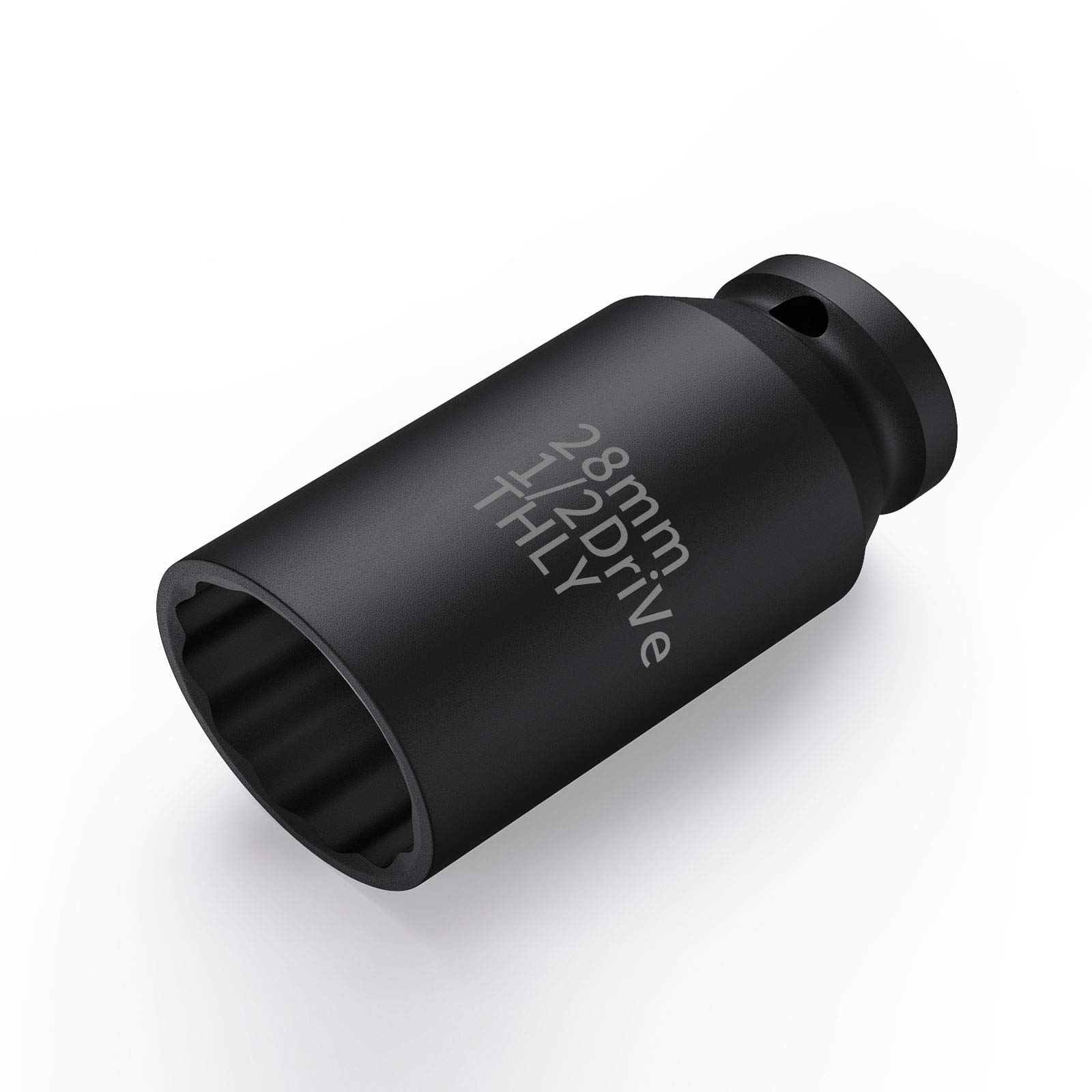 28mm Socket 1/2 Drive, 1/2 Inch Impact Metric and Standard 12-Point Extra Deep Socket Set, CR-MO for Easy Removal of Axle Shaft Nuts (28MM)