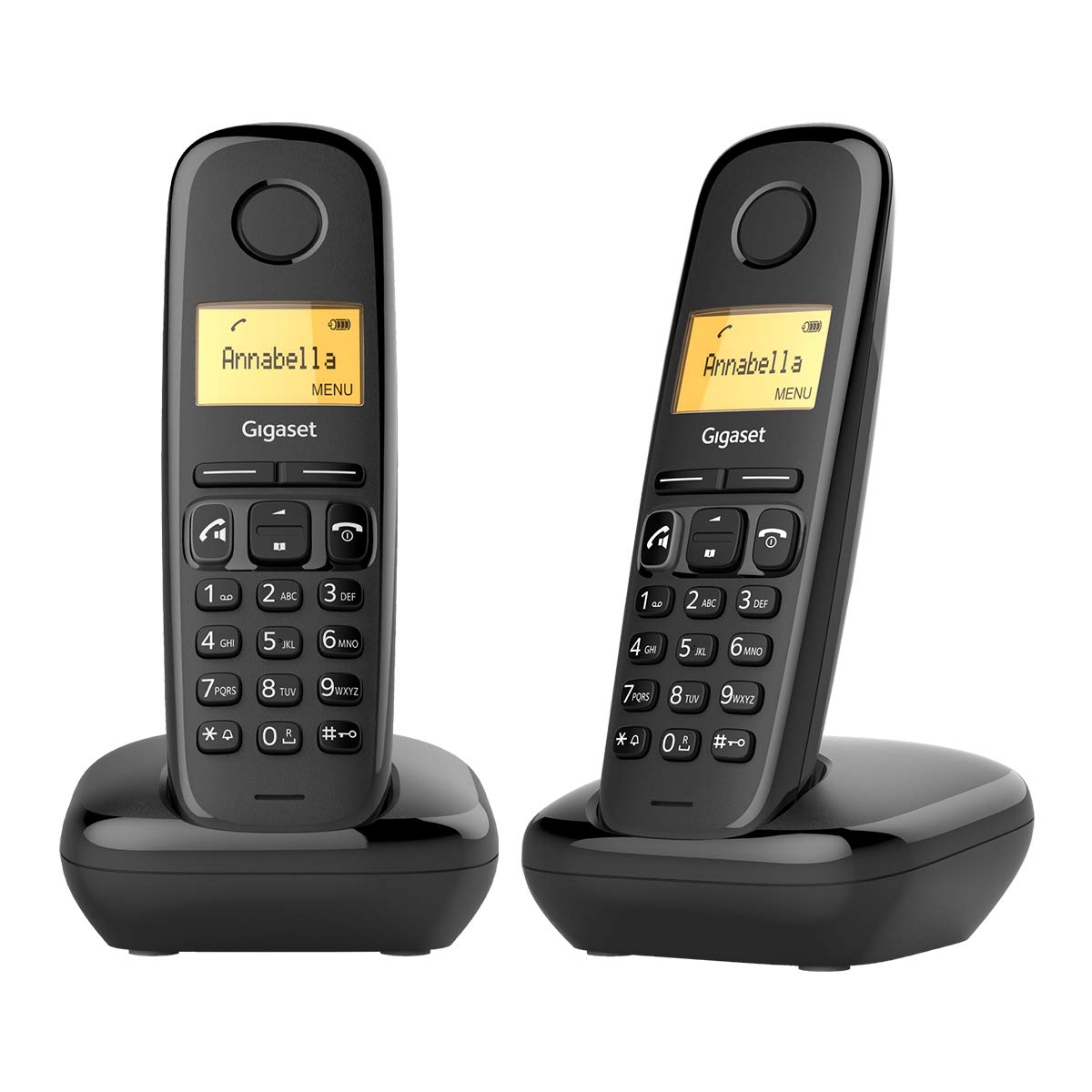 Gigaset A270 DUO - Basic Cordless Home Phone with Big Display and Speakerphone - 2 Handsets, Black