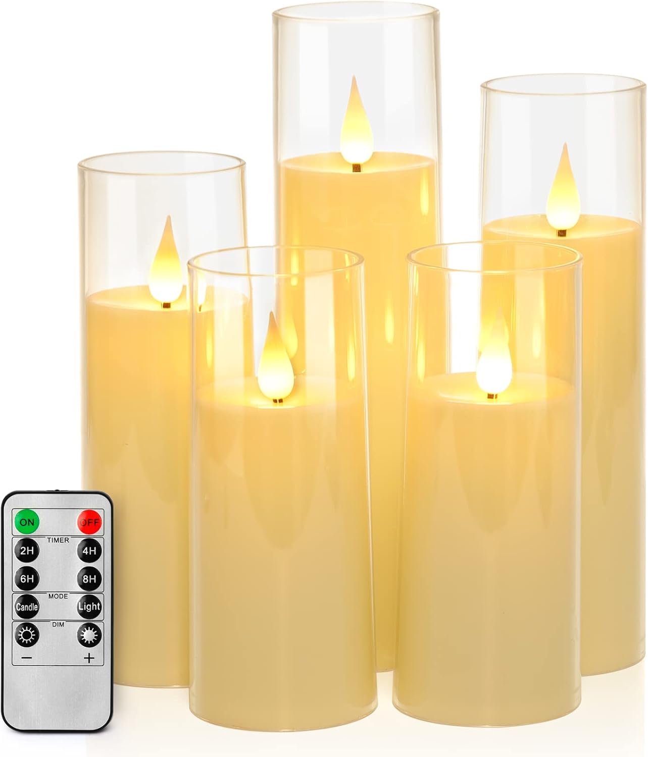 Lighting - DALANG Flameless Candles,Battery Operated LED Candles Ideal for Halloween, Christmas,Home Decor,Home Party Wedding Indoor Outdoor,White2.2X5“5”6“7”8“H