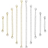10 PCS Chain Extender for Necklaces, Gold Silver Jewelry Extenders for Necklaces Bracelets Anklets, Versatile Chain Extension for Women Jewelry Making (2 3 4 5 6 Inch)