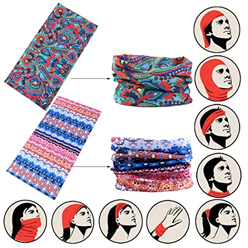 image for FAYBOX 6pcs Magic Wide Wicking Headbands For Men and Women Outdoor Hea