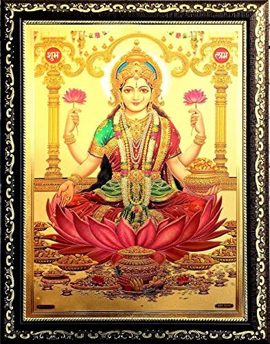 ADA Handicraft Lord Goddess Lakshmi God Photo for Pooja/Hindu Bhagwan Devi Devta Photo/Photo Frames