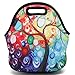 ICOLOR Colorful Tree Insulated Neoprene Lunch Bag Tote Handbag lunchbox Food Container Gourmet Tote Cooler warm Pouch For School work Office