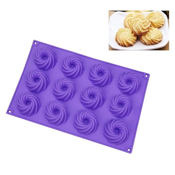 Molde de silicona con 12 ranuras para tartas, antiadherente, forma ...