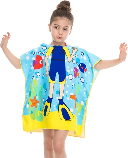 childrens swim towel poncho