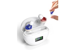 YKVLIQS Hearing Aids (Not Amplifier) with Audio Tracker, Rechargeable Hearing Aids with Noise Reduction DSP Chip, OTC Hearing Aid for Seniors (CIC), 2 Modes & 5-Level Volume Control