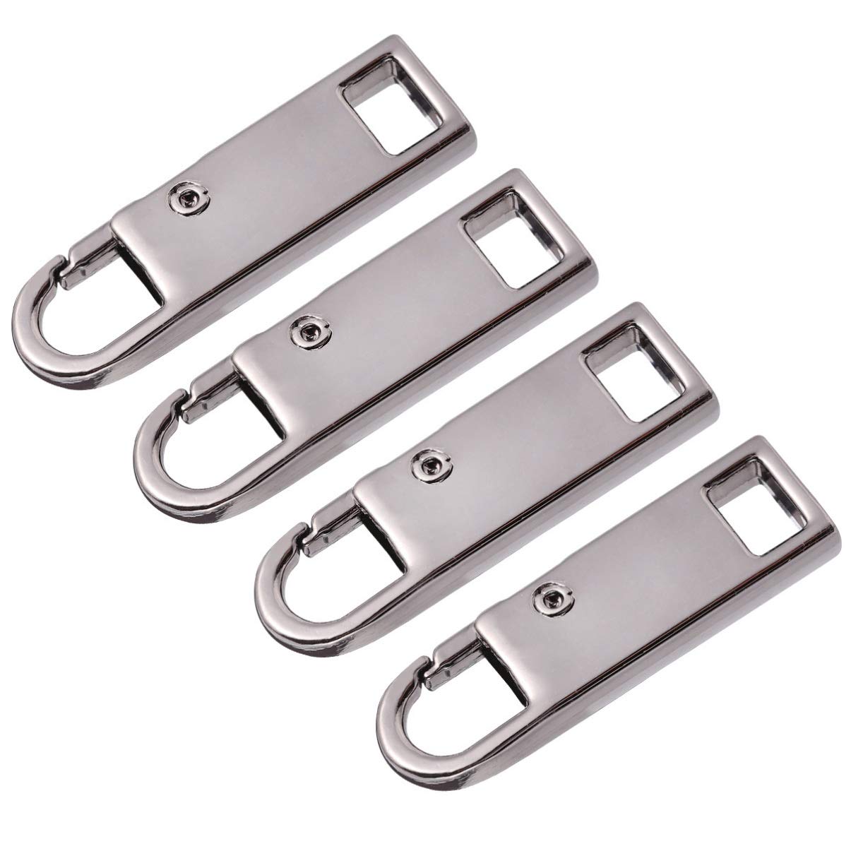 Milisten 5pcs Zipper Pull Tabs Replacement Zip Fixer Zipper Tags Repair for Clothes Suitcase Backpack DIY Craft Light Black