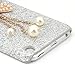 Ipod Case,I Touch Case,Touch 5 Case - Mavis's Diary New 3d Handmade Luxury Crystal Bow Bling White Case Cover Hard for Ipod Touch 5 5th Generation with Soft Clean Cloth (Bow)