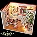 Flever Dollhouse Miniature DIY House Kit Creative Room With Furniture and Cover for Romantic Valentine's Gift(A Little Luckiness)