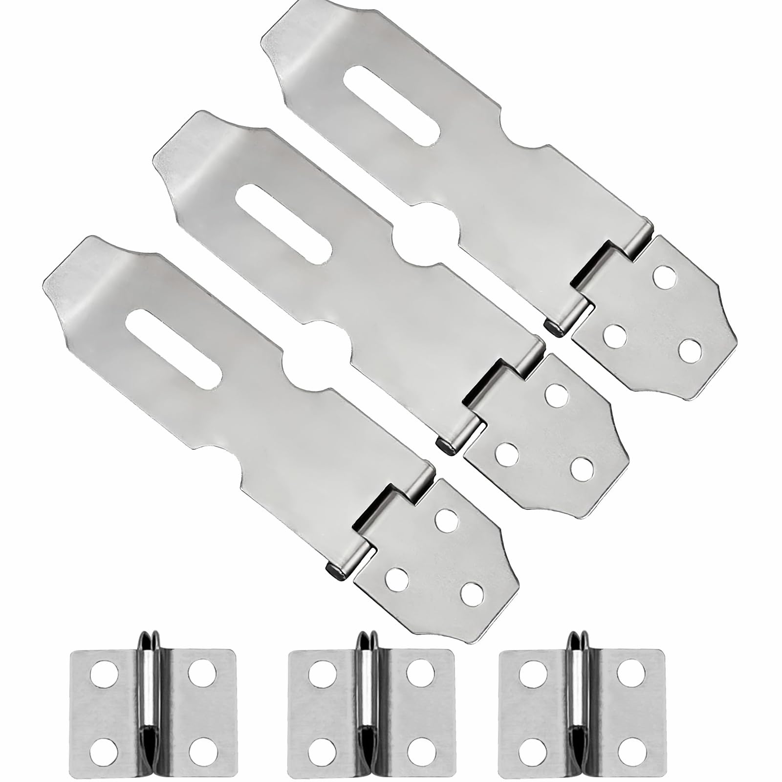 MACHSWON 3 Pcs Stainless Steel Padlock Hasp 2 inch Door Latch Padlock Catch for Door Window Cabinet Pet Cage Crate Fitting Accessories
