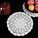 kilofly Crochet Cotton Lace Table Placemats Doilies Value Pack, 4pc, White, 10 inch
