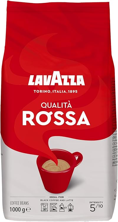 Lavazza Qualità Rossa Coffee Beans 1 Kg Arabica Robusta Medium Roast