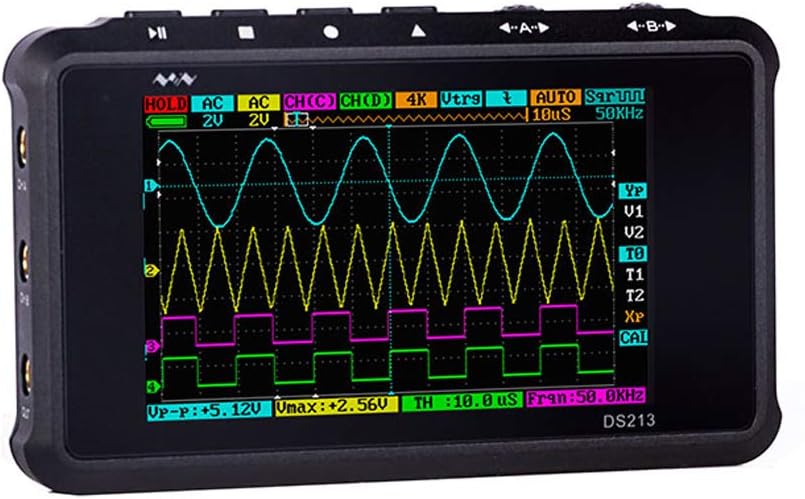 KKmoon Mini DS213 Digital Ultralight USB Rechargeable Handheld Oscilloscope Kit,15MHz Analog Bandwidth,100M Sampling Rate,400x240 Resolution,Built-in Lithium Battery
