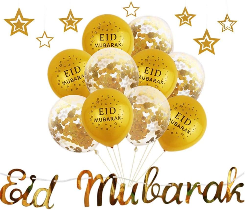 Dubleir Ramadan Eid Mubarak Balloons | Eid Mubarak Sequin Balloons | Ramadan Eid Party Decorations | Islamic Muslim Party Decorations Supplies For Home Party Wedding Decoration And More practical