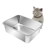 Kichwit Stainless Steel Litter Box for Cat, Non