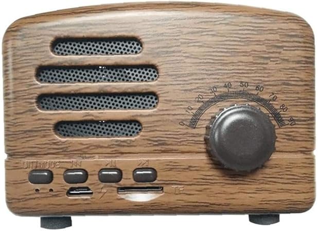 Amazon ウォルナット木製のbluetoothスピーカー レトロなミニラジオ 無線lanカードのサブウーファー Cissyang ポータブルラジオ