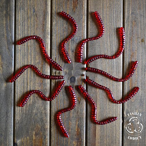 FISHIN ADDICT WORM GRUB soft plastic drop shot 10 pack realistic with micro glitters 115mm (4.5’’) / 3g (0.11oz)