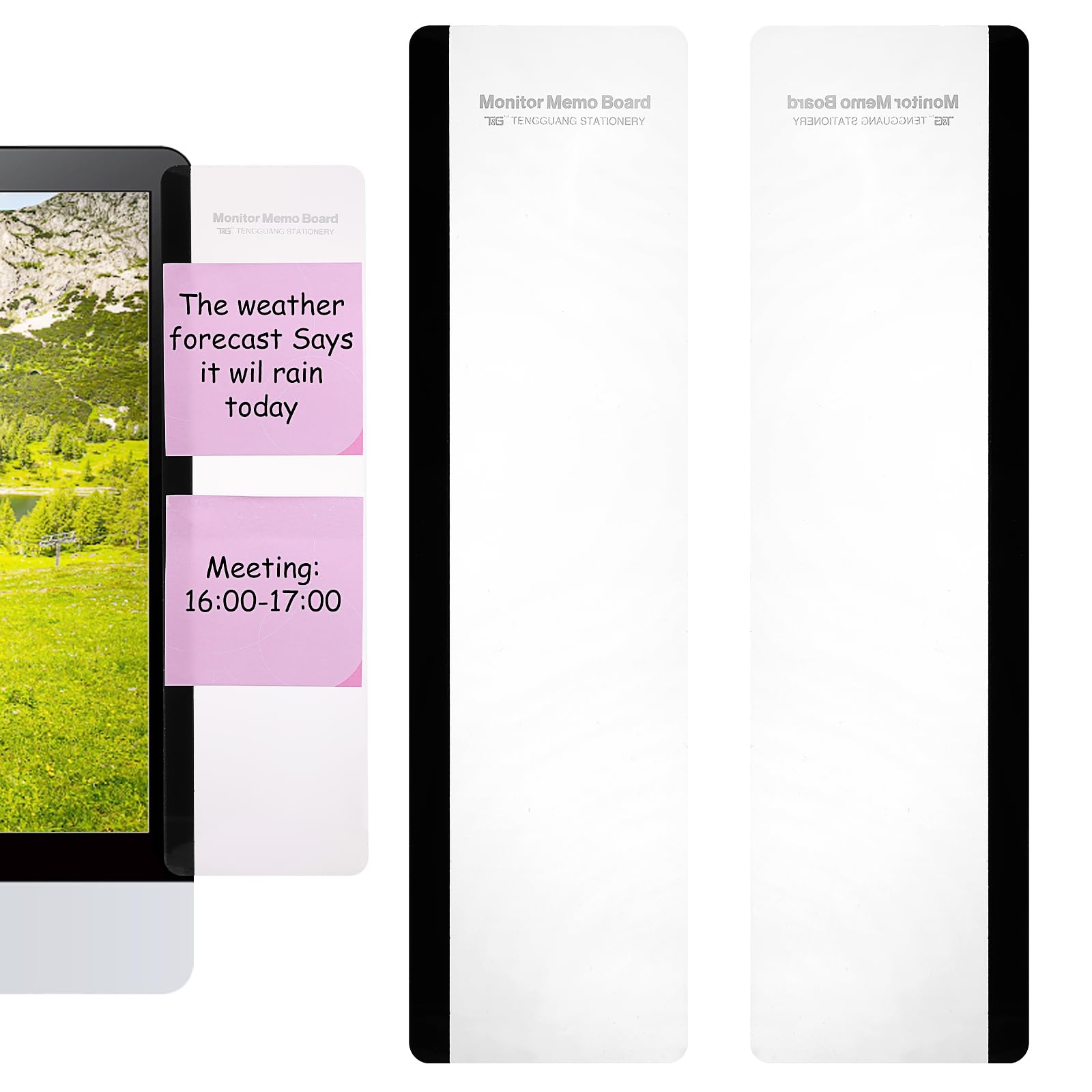 2pcs Computer Monitor Memo Office Desk Accessories Board Message Board Supplies Sticky Note Holder Home Desktop Decor Transparent Acrylic Side Panel Memo Creative Monitor Side Panel for Women Men