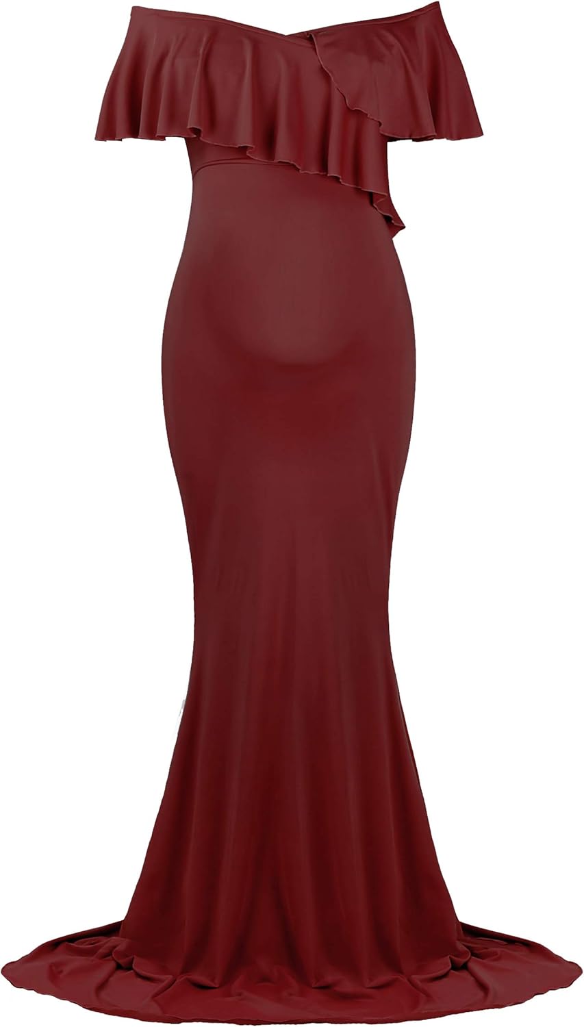Dance Fairy Molliya Maternity Long Dress Women Ruffle Stretchy Sleeveless Maxi Dress at  Women’s Clothing store