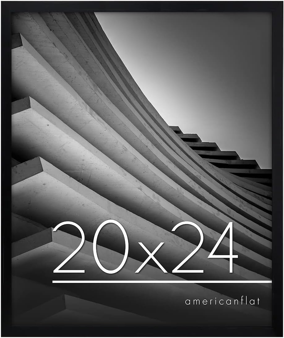 Photo Albums, Frames & Accessories - Americanflat 20x24 Poster Frame in Black - Thin Border Photo Frame with Polished Plexiglass - Horizontal and Vertical Formats for Wall