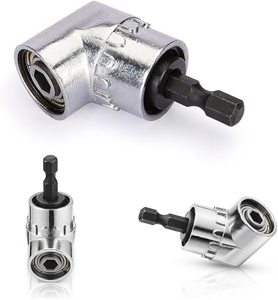 Vakki 105 Degree Right Angle Drill Extension 1/4 Hex Shank Adapter