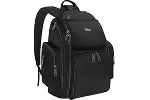 Mancro Backpack Diaper Bag, Waterproof Boy Travel Bag for Dad and Men, Large Multi-Function, Many Pockets, Lightweight, Stylish Diaper Backpack, Black