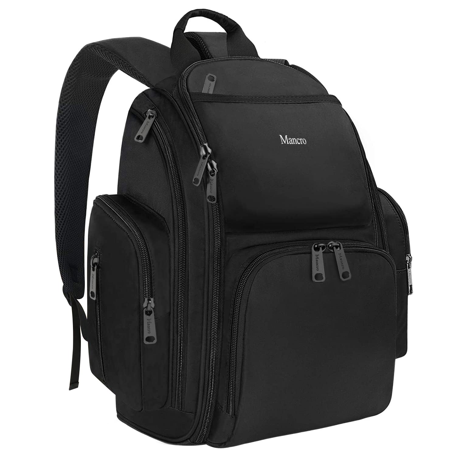 Photo 1 of Mancro Backpack Diaper Bag, Waterproof Boy Travel Bag for Dad and Men, Large Multi-Function, Many Pockets, Lightweight, Stylish Diaper Backpack, Black