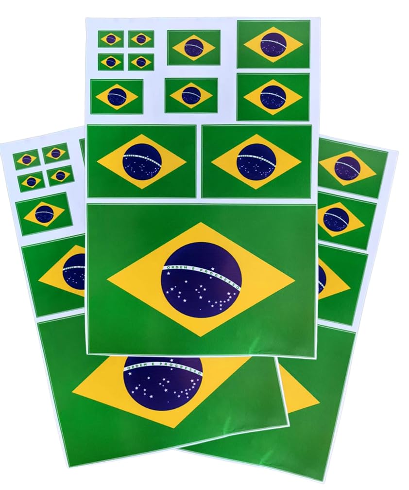 EUIOSFDC Decal in Multiple Sizes Brazil Flag