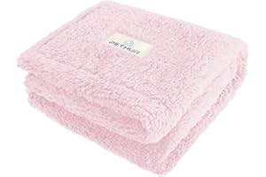 PETHUR Waterproof Dog Blankets for Small Dogs, Small Cat Blankets for Indoor Cats, Soft Sherpa Puppy Blanket Washable, Pet Throw Blanket for Couch, 20"x30", Light Pink